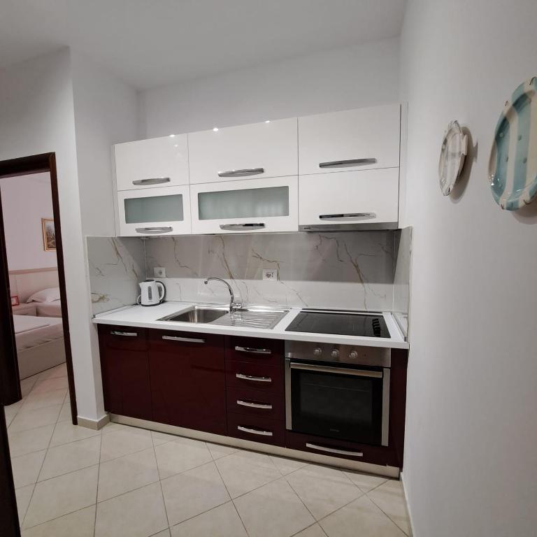 Kuchyň nebo kuchyňský kout v ubytování Apart-Hotel Alvi