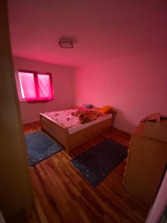 Piccola camera con letto e luci rosa di Priroda i društvo a Bosanska Krupa