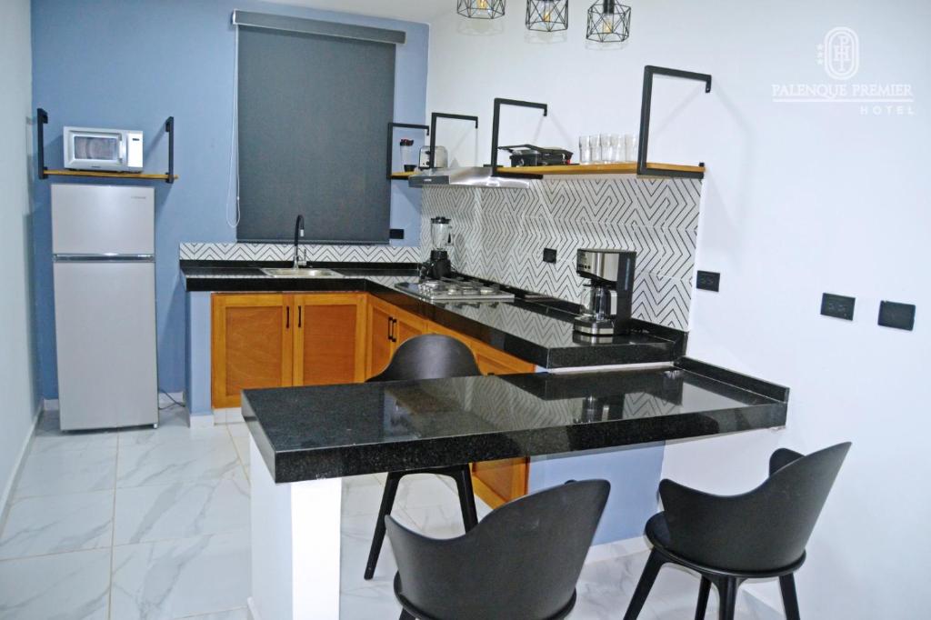 Kuchyň nebo kuchyňský kout v ubytování HOTEL PALENQUE PREMIER
