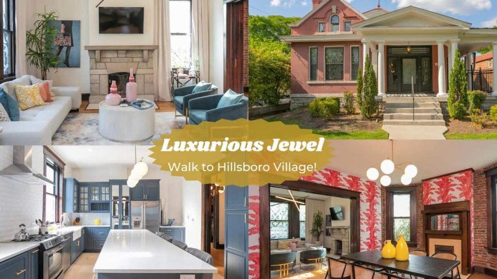 a collage of photos of a house at Historic Jewel in Hillsboro Village in Nashville