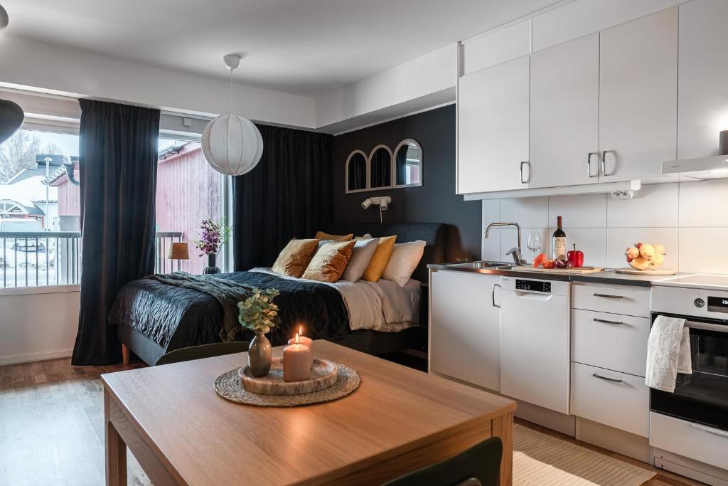 Kuchyň nebo kuchyňský kout v ubytování Guestly Homes - Elite Studio
