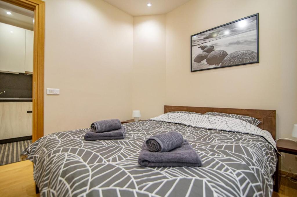Uma cama ou camas num quarto em Luxury Kalman Centar Apartman
