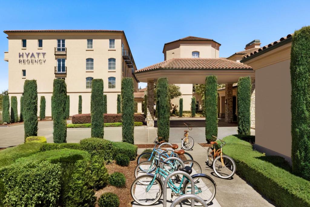 a group of bikes parked in front of a building at Hyatt Regency Sonoma Wine Country in Santa Rosa
