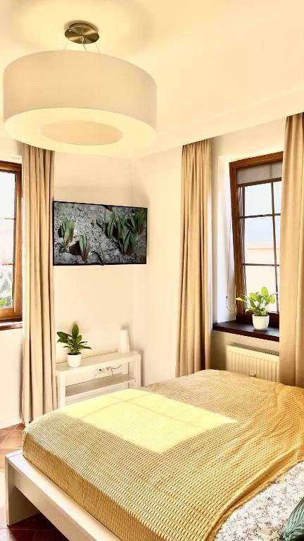 Katil atau katil-katil dalam bilik di Apartament BIANCO CREMA przy Jasnej Górze