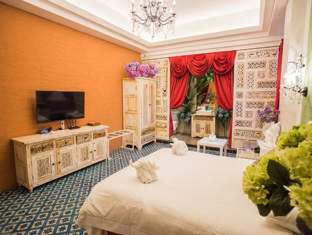 TV a/nebo společenská místnost v ubytování Anna King Hotel