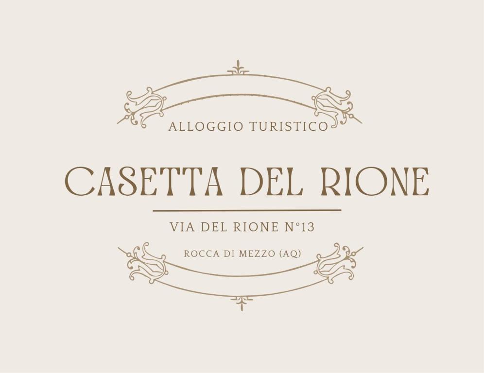 logo vintage dla casita del home w obiekcie Casetta del Rione w mieście Rocca di Mezzo