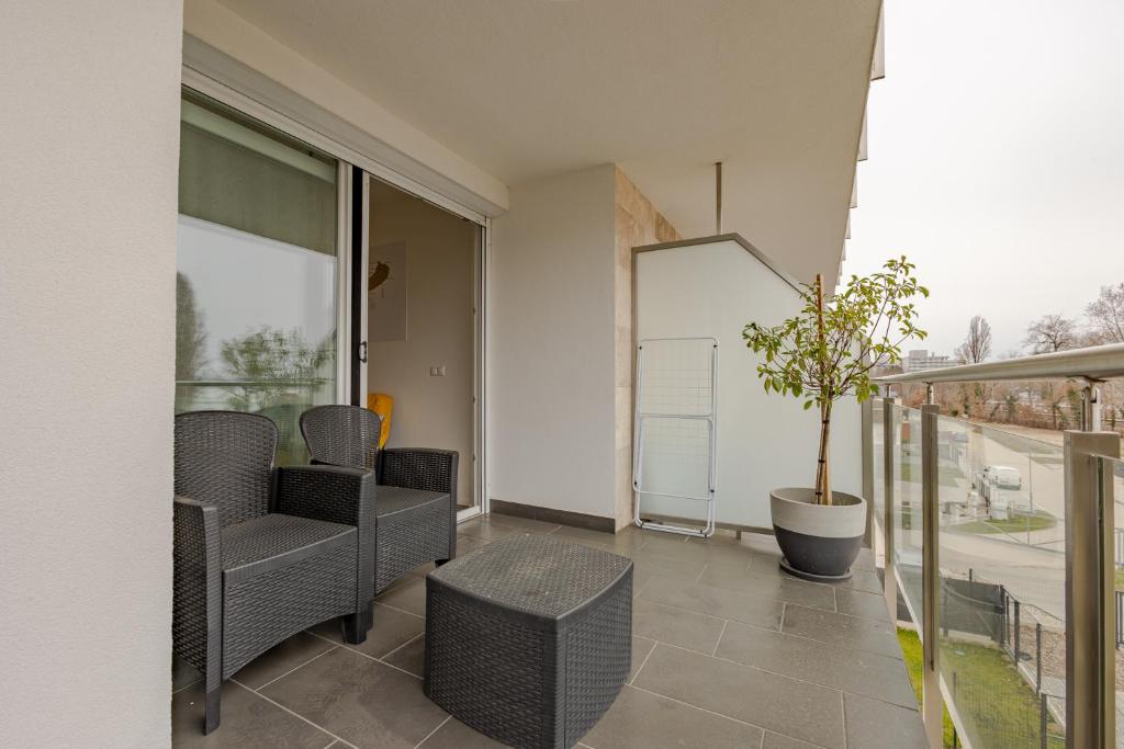 Balkón alebo terasa v ubytovaní Casa Mimoza Apartman By BLTN Balatonföldvár