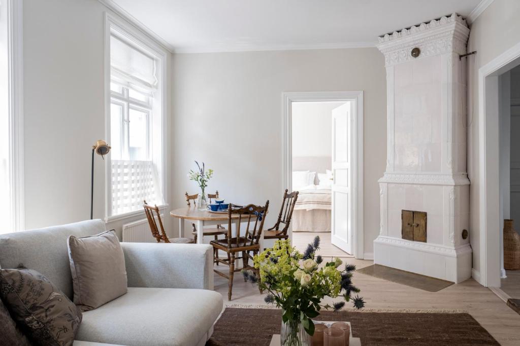 Posezení v ubytování Blå Huset