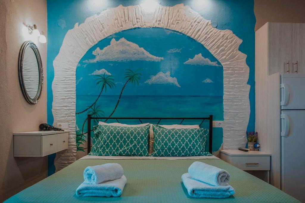 A bed or beds in a room at House Christina