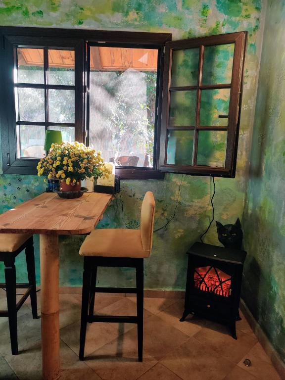 Posezení v ubytování estudio Wabi-Sabi