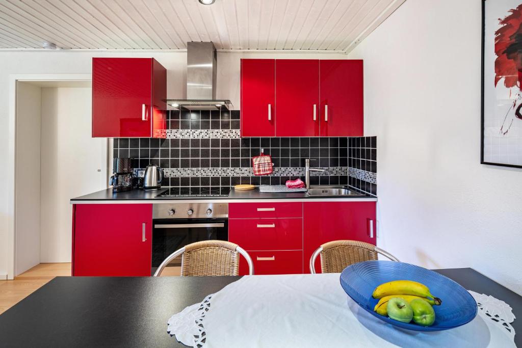 Kuchyň nebo kuchyňský kout v ubytování Ferienwohnung Waldeckchen