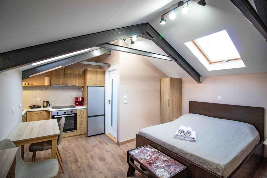 Kuchyň nebo kuchyňský kout v ubytování Sampa Attic