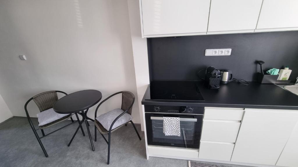 Kuchyň nebo kuchyňský kout v ubytování Apartmány Atrium