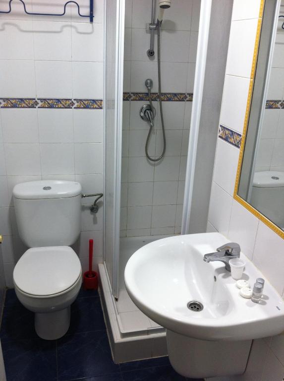 Koupelna v ubytování Hotel Boliña