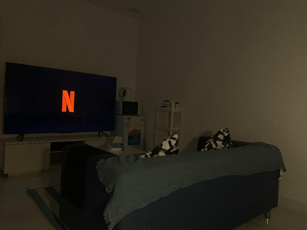 Televízia a/alebo spoločenská miestnosť v ubytovaní Singles Room