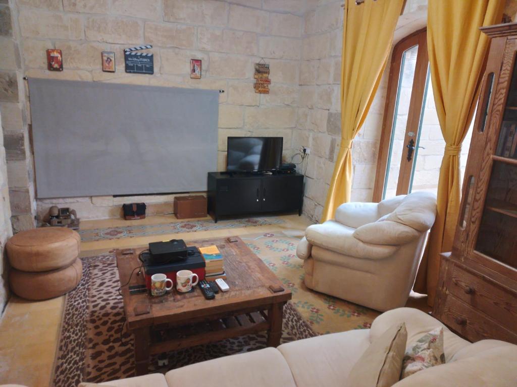 TV a/nebo společenská místnost v ubytování Geligiz Farmhouse