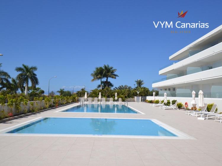 New apartment in Las Terazzas de Costa Adeje. Big terrace with a garden, heated pool and private parking