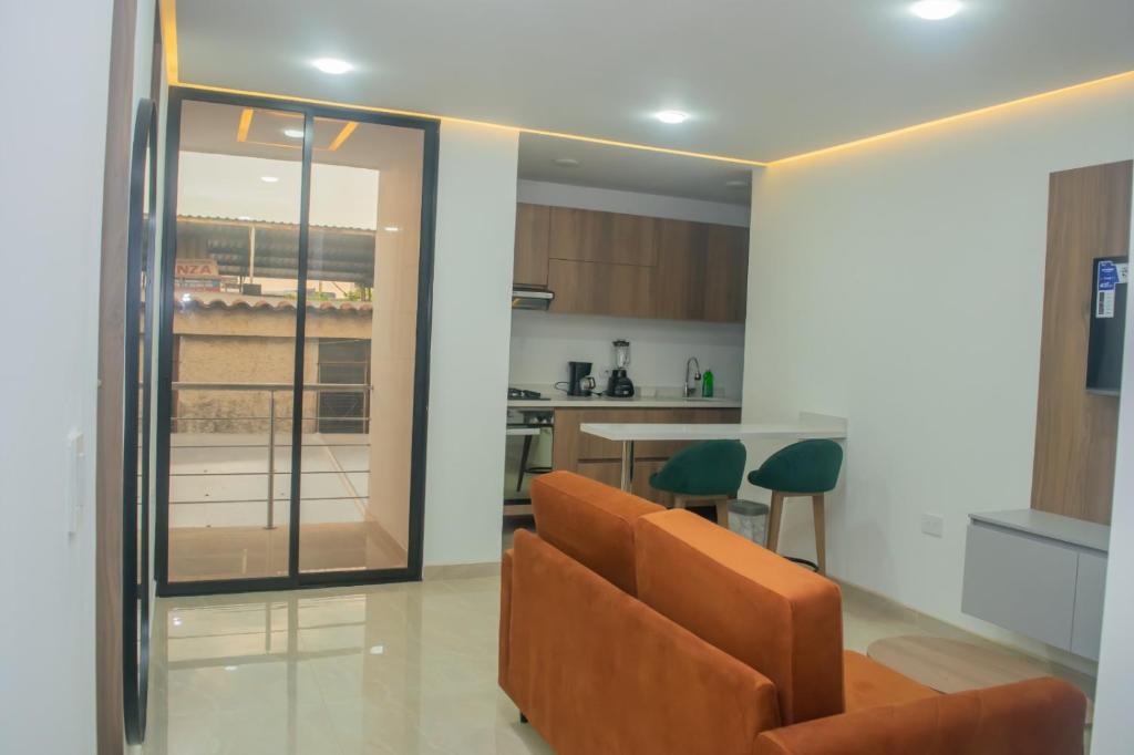 Kuchyň nebo kuchyňský kout v ubytování Mar Apartamentos