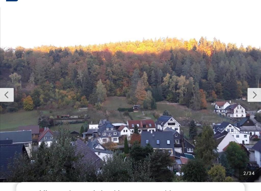 a group of houses in a town with trees at Kleines Haus am Wald in Rohrbach