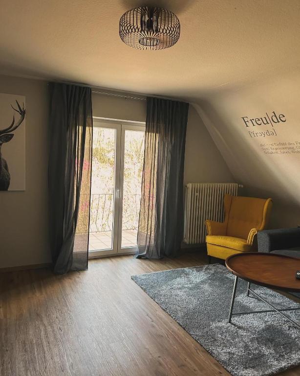 Posezení v ubytování Ferienwohnung Rebblick