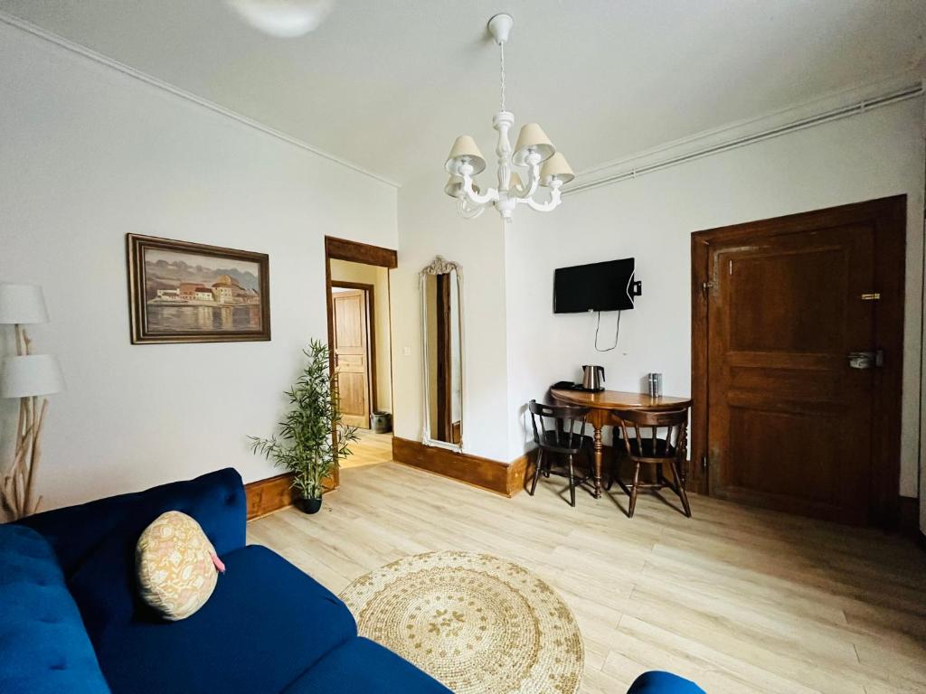 TV a/nebo společenská místnost v ubytování Schmoutzi & Schatzi - Au cœur de la ville