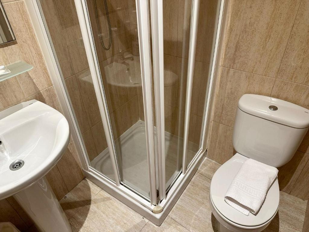 Koupelna v ubytování Hotel Sancho