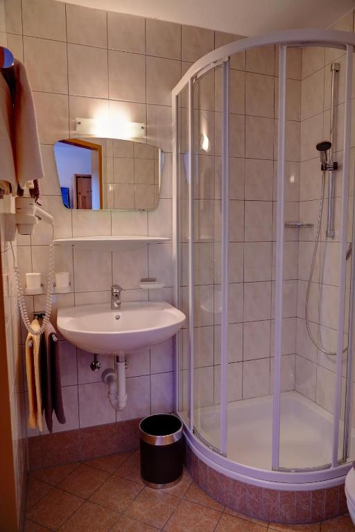 Koupelna v ubytování Ferienhotel Iris