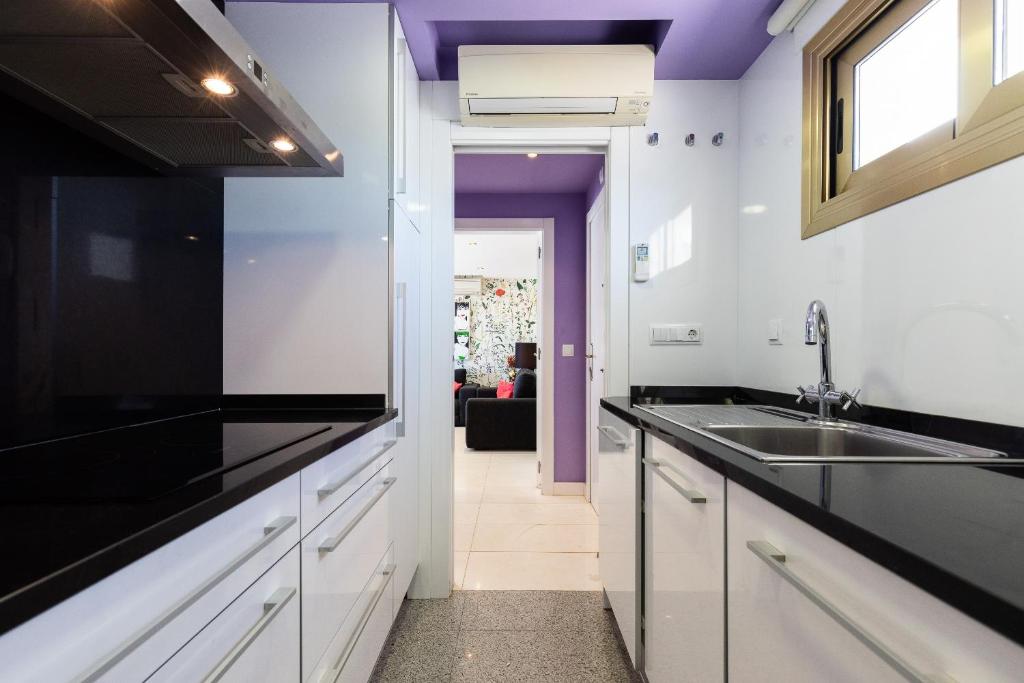 Kuchyň nebo kuchyňský kout v ubytování UHC ACACIAS APARTMENTS SALOU