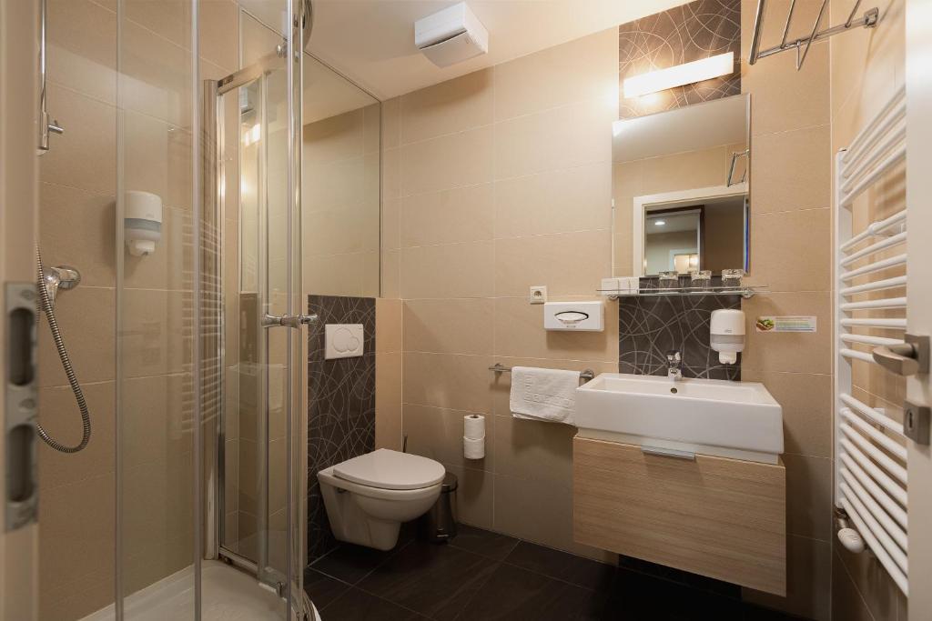 Koupelna v ubytování Hotel Green