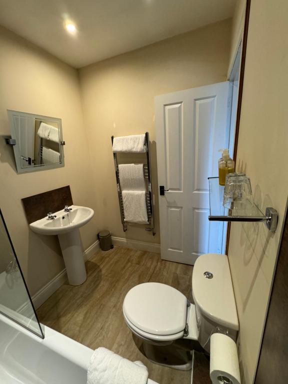 een badkamer met een toilet en een wastafel bij Sandfordarms in Appleby