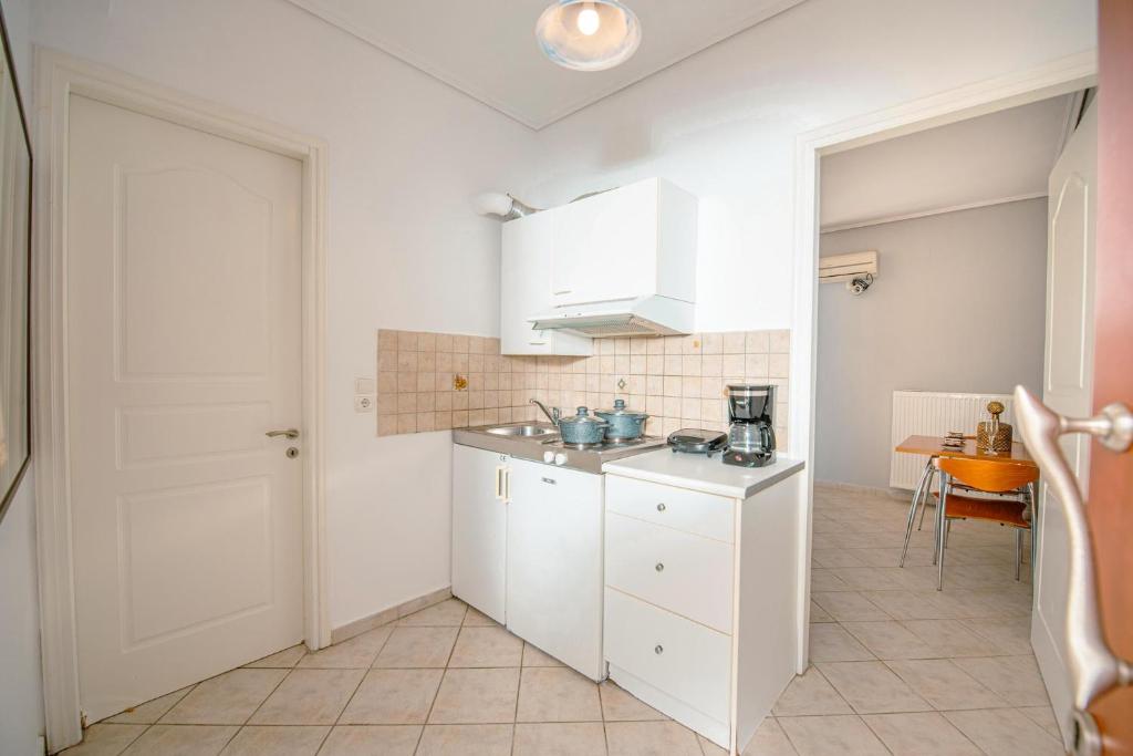 Kuchyň nebo kuchyňský kout v ubytování Olia Apartments S