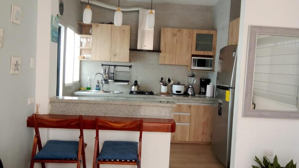 Virtuvė arba virtuvėlė apgyvendinimo įstaigoje Suites los Abuelos
