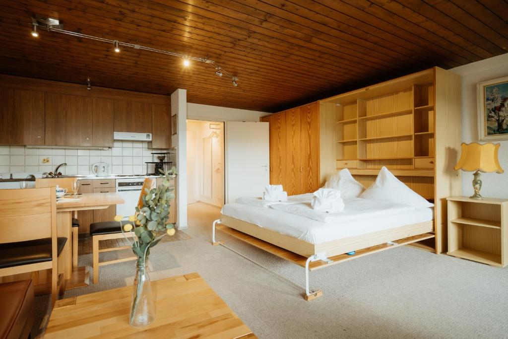 Ένα ή περισσότερα κρεβάτια σε δωμάτιο στο Apartment Alpenglühen