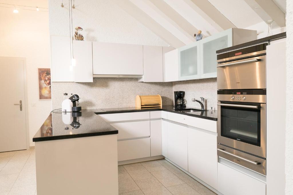 Kuchyň nebo kuchyňský kout v ubytování Apartment Hinterberg
