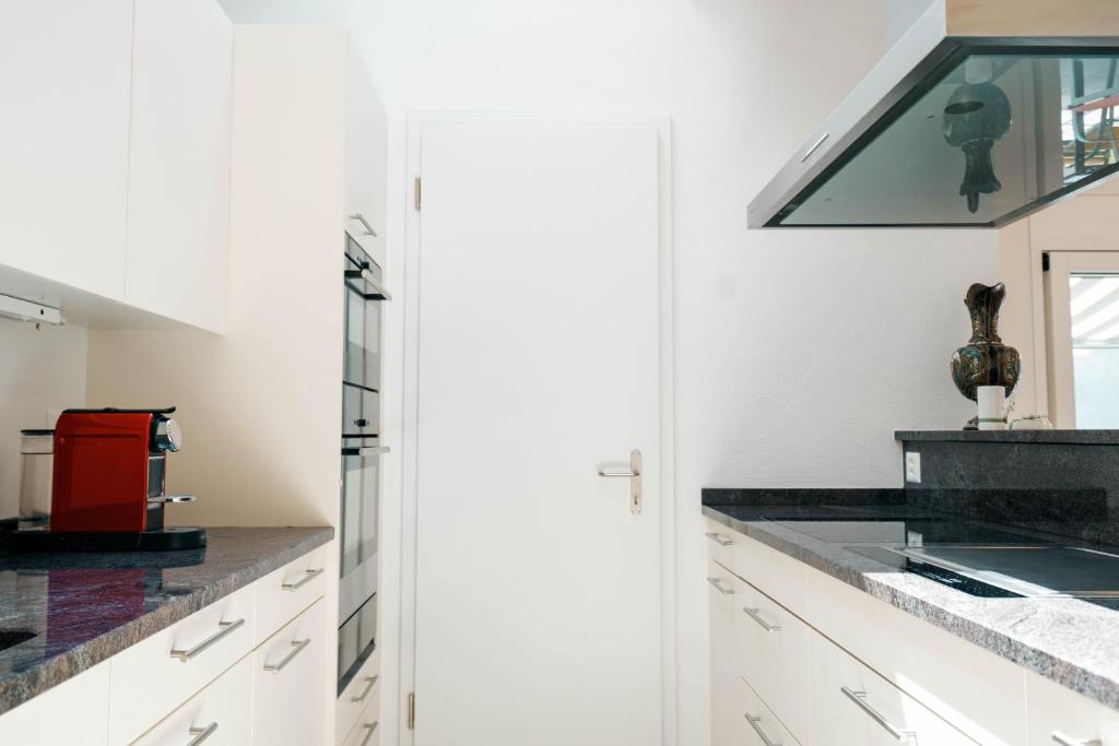 Kuchyň nebo kuchyňský kout v ubytování Apartment Soldanella