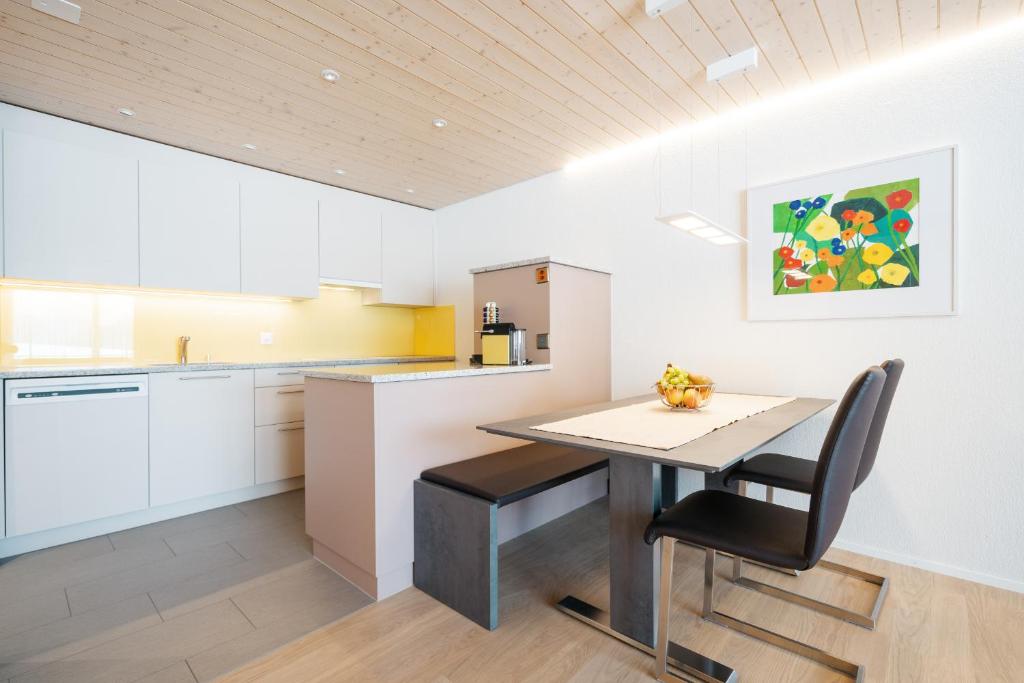 Kuchyň nebo kuchyňský kout v ubytování Apartment Bischofberger D20