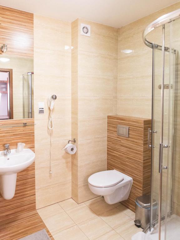 Koupelna v ubytování Hotel Beskidian