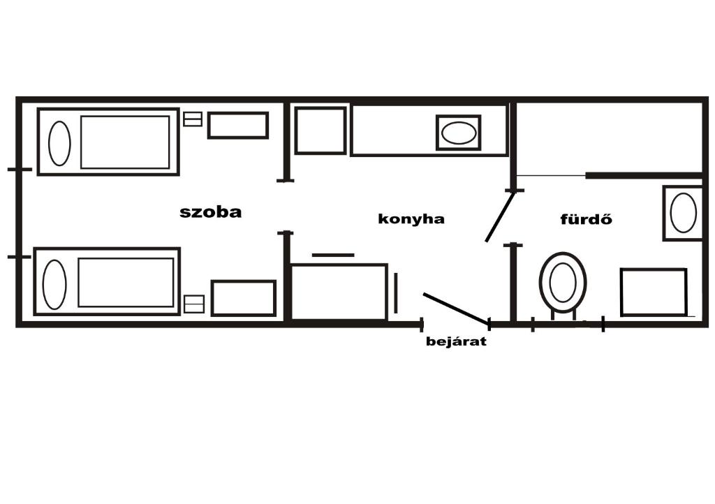 Půdorys ubytování Tabán Apartman