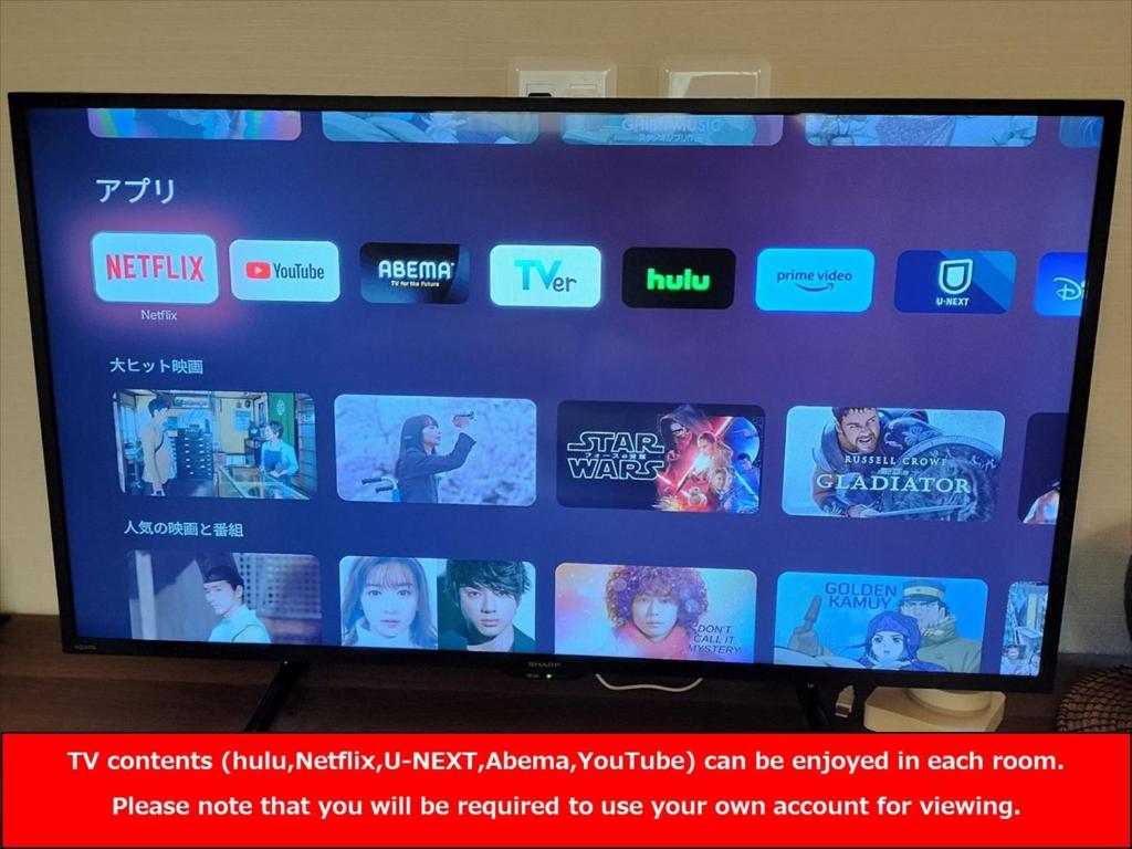 TV a/nebo společenská místnost v ubytování YADOYA Uguisu