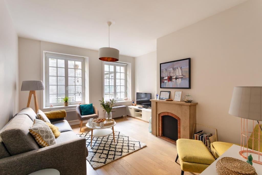 Posezení v ubytování Chez Léon - Appt à 500m des plages