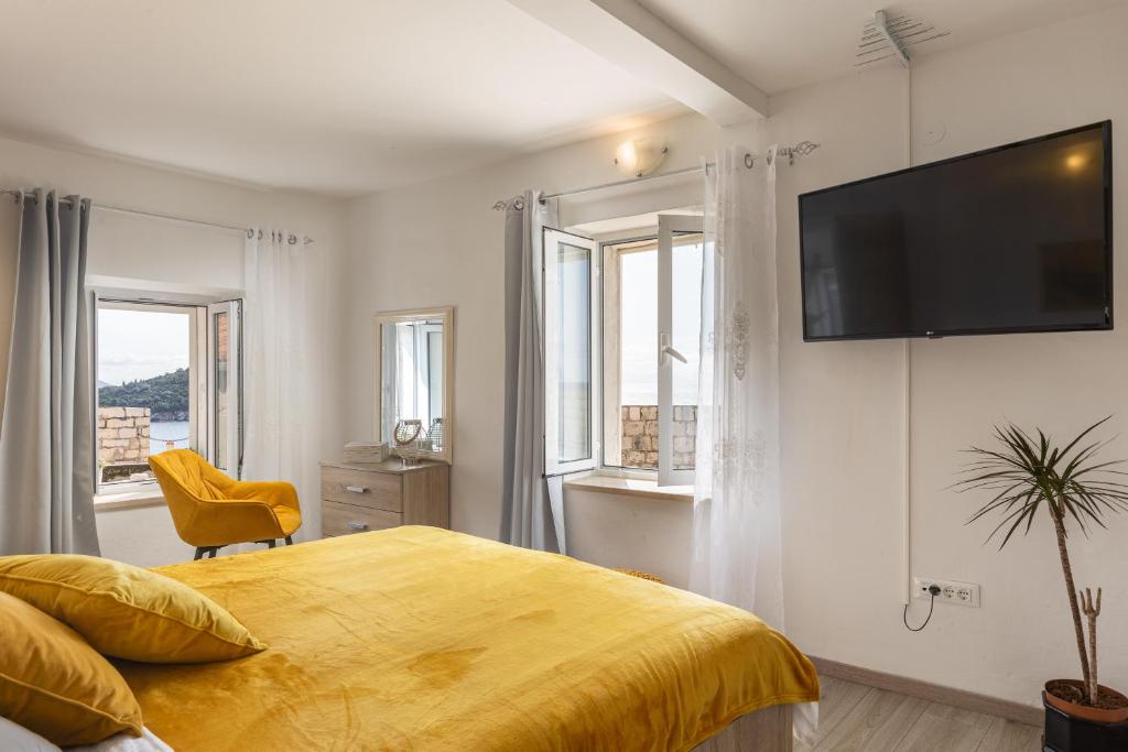 Televízia a/alebo spoločenská miestnosť v ubytovaní Apartment Martin