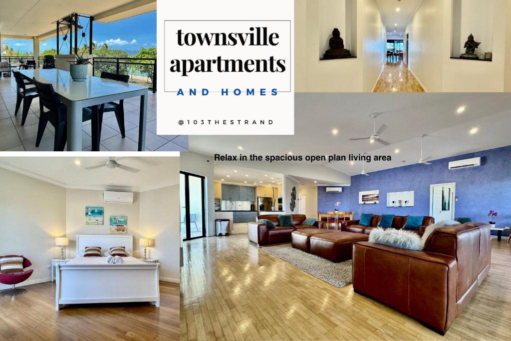 a collage of photos of a living room and home at Lighthouse Apartments on The Strand - Penthouse in Townsville
