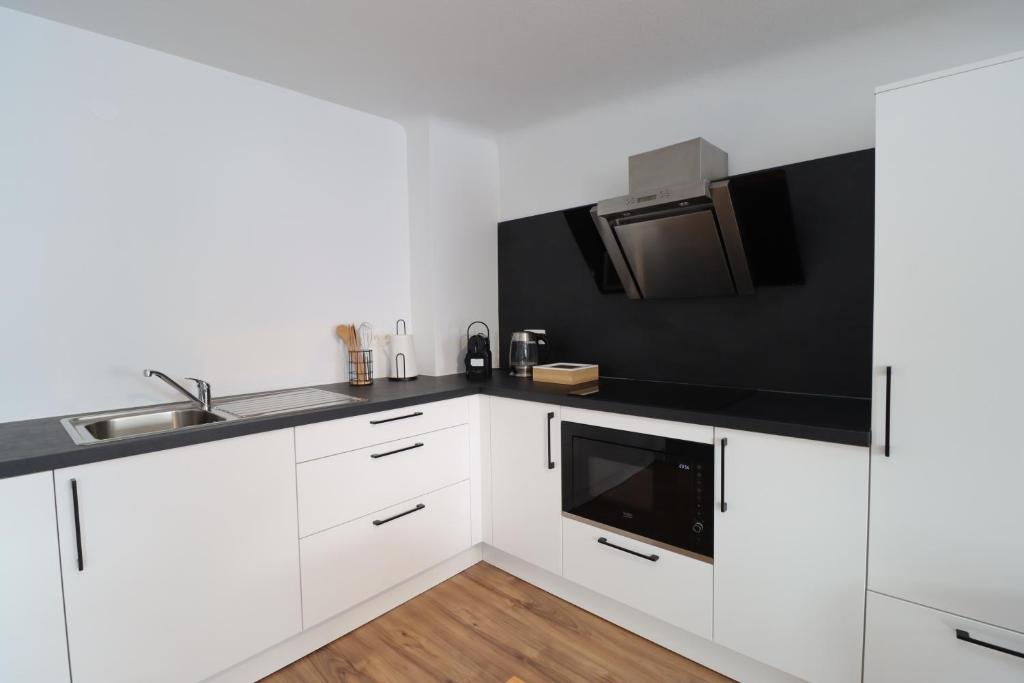 Kuchyň nebo kuchyňský kout v ubytování Louisappart - Eupen Zentrum