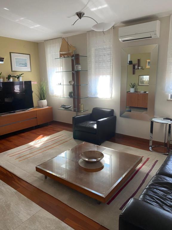 Televízia a/alebo spoločenská miestnosť v ubytovaní Apartments Luana with private jacuzzi