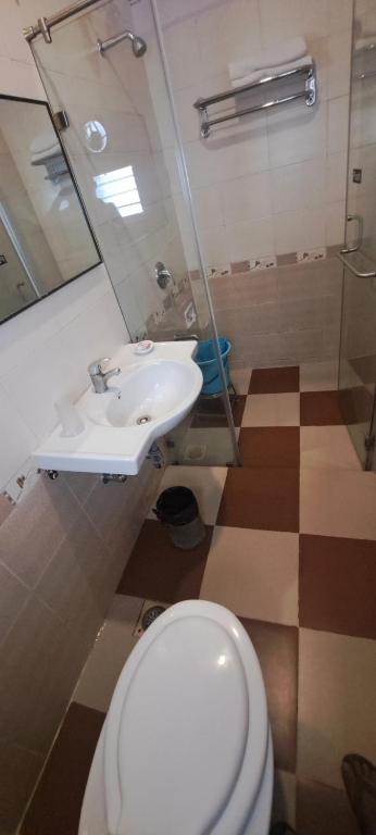 Koupelna v ubytování Hotel Swaroop