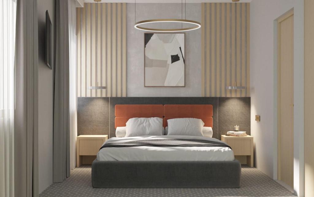 מיטה או מיטות בחדר ב-Orange House Constanta