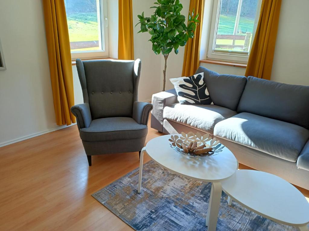 Posezení v ubytování Ferienwohnung Wandersfreud