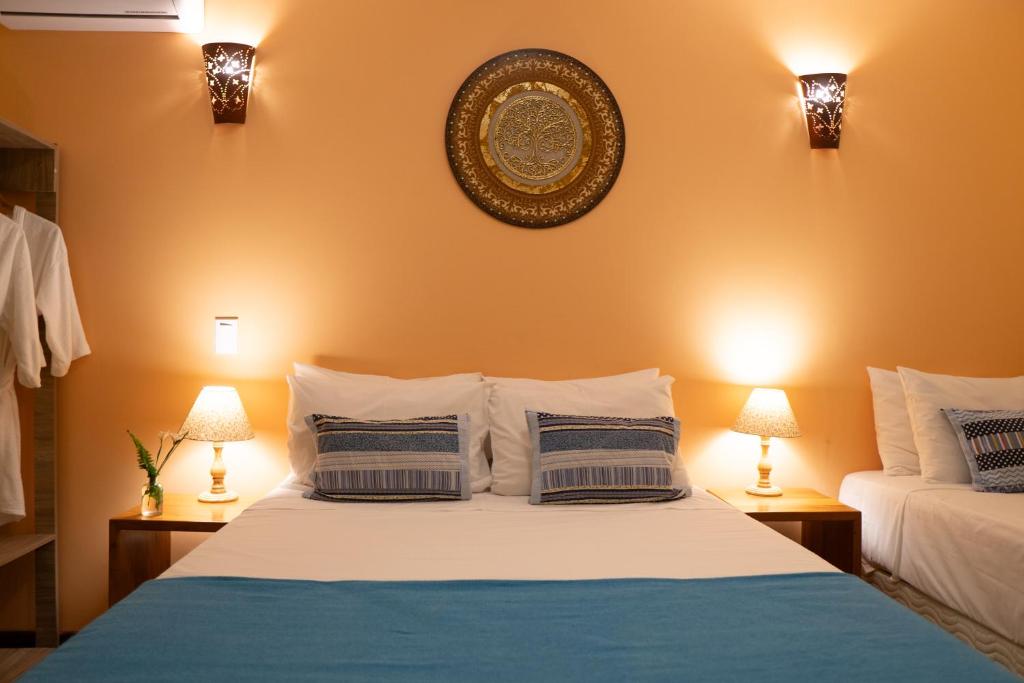 Cama o camas de una habitación en Pousada Lua Clara