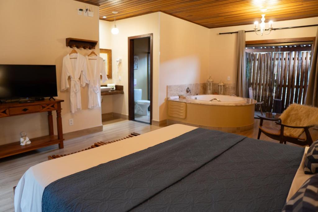 Cama o camas de una habitación en Pousada Lua Clara