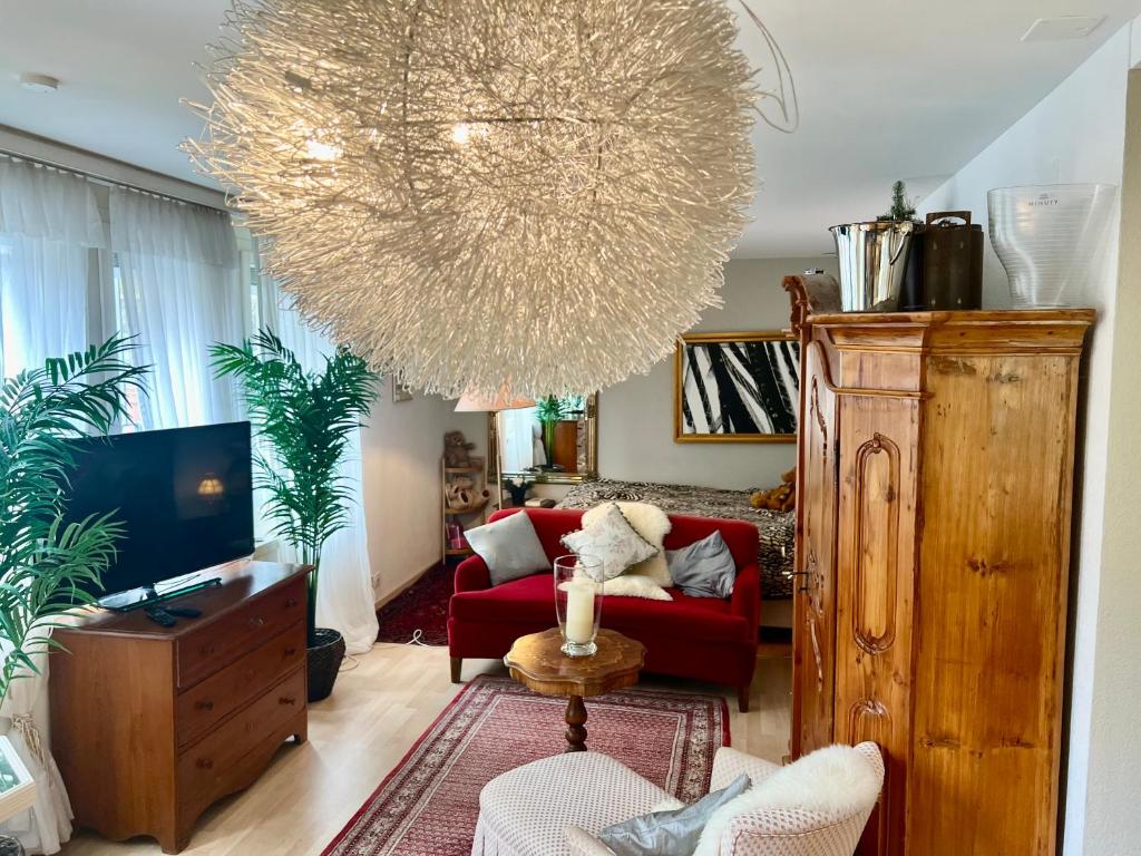 TV a/nebo společenská místnost v ubytování Romantic Space
